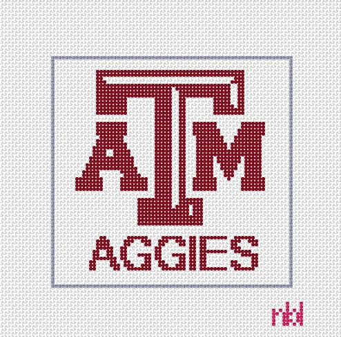 Texas A and M 4 inch square logo 18