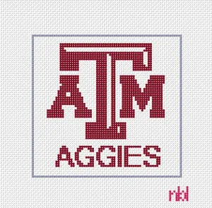 Texas A and M 4 inch square logo 18