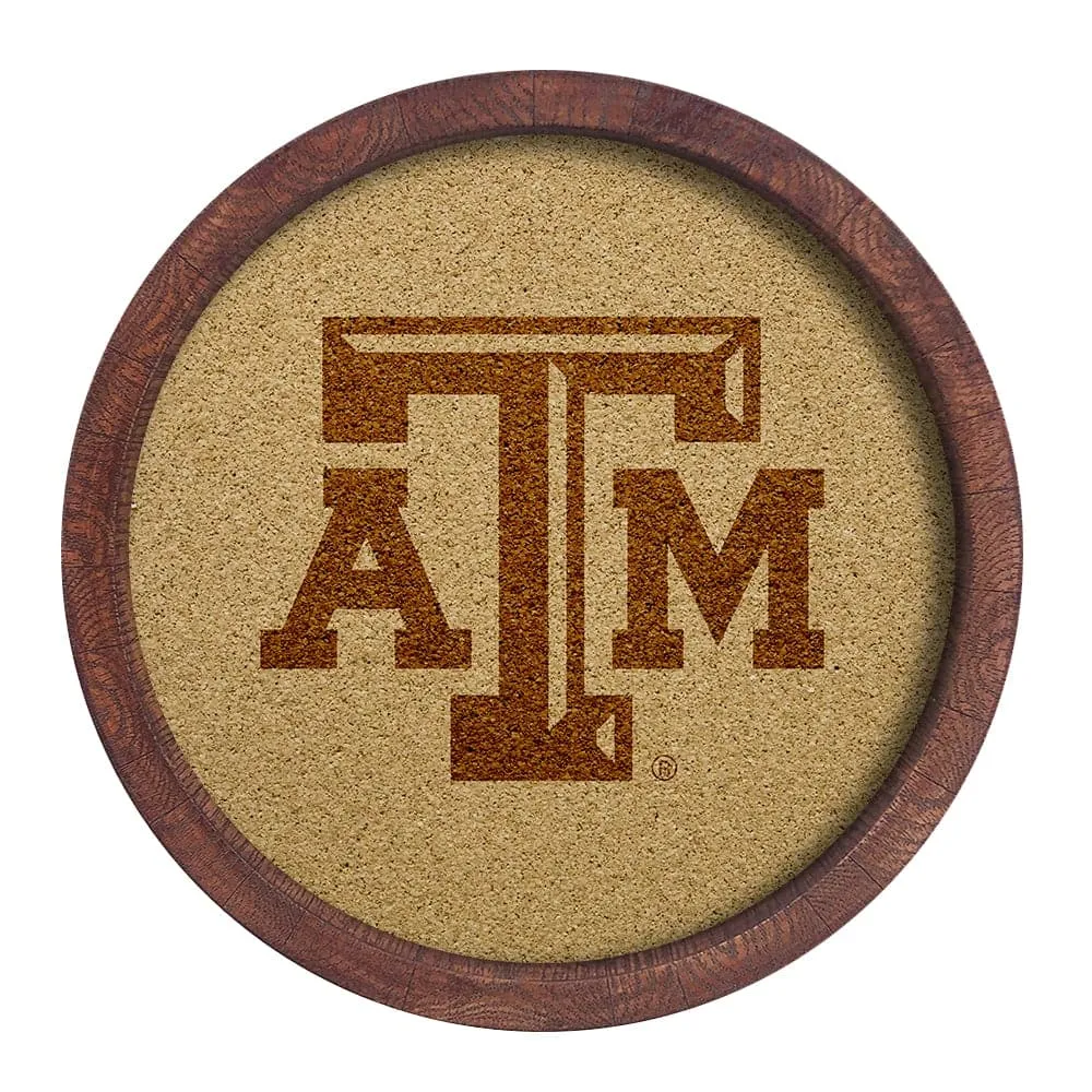 Texas A&M Aggies: "Faux" Barrel Framed Cork Board