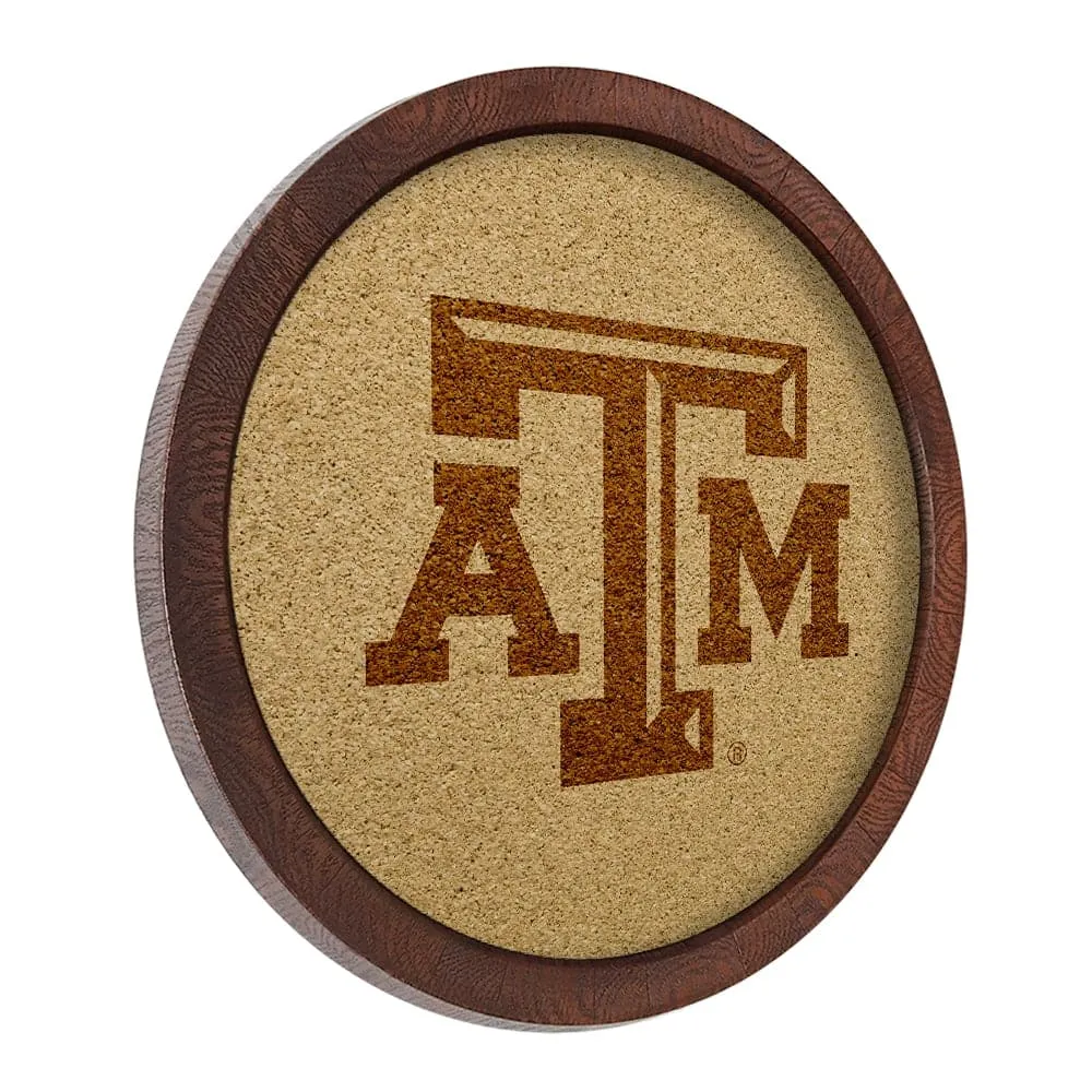 Texas A&M Aggies: "Faux" Barrel Framed Cork Board