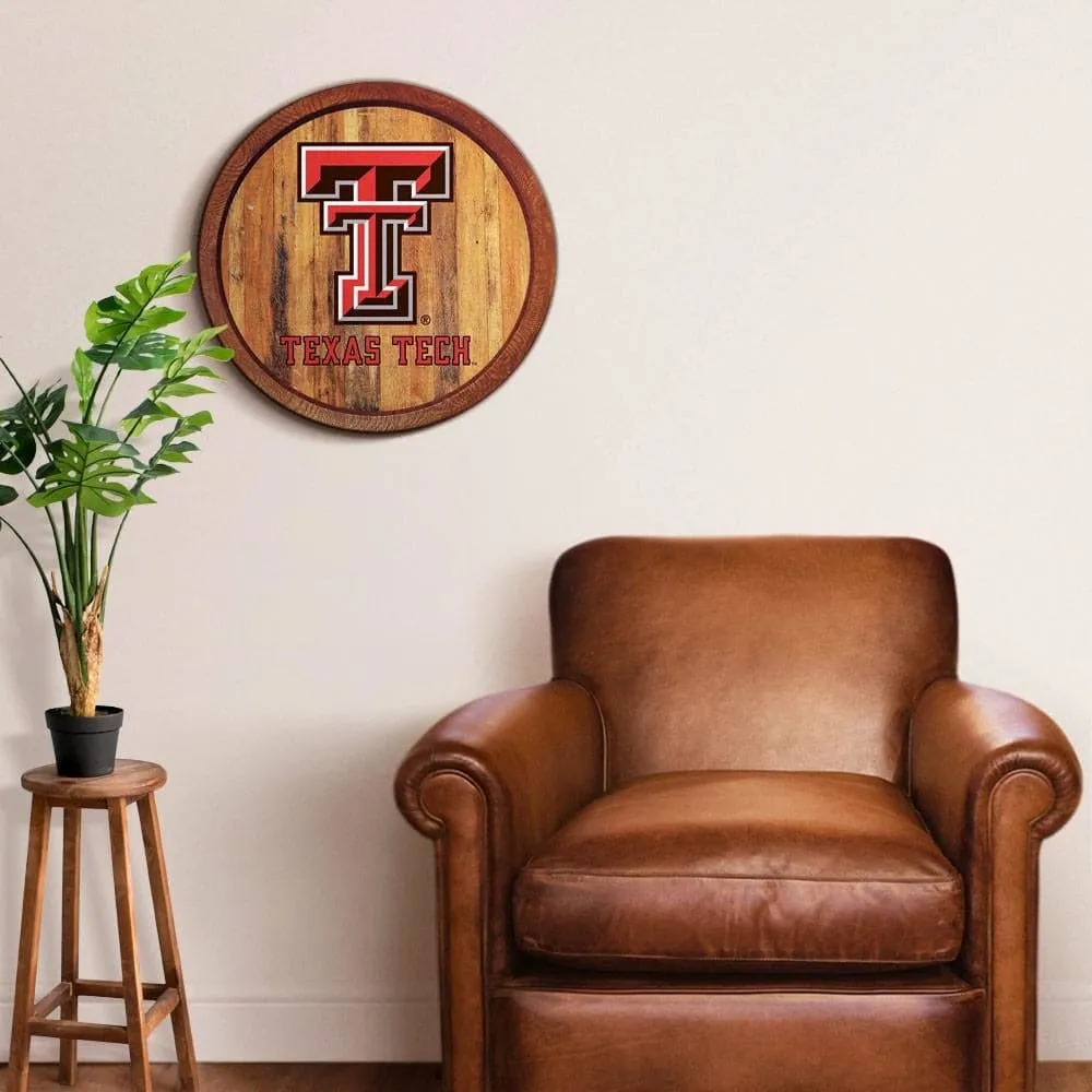 Texas Tech Red Raiders: "Faux" Barrel Top Sign