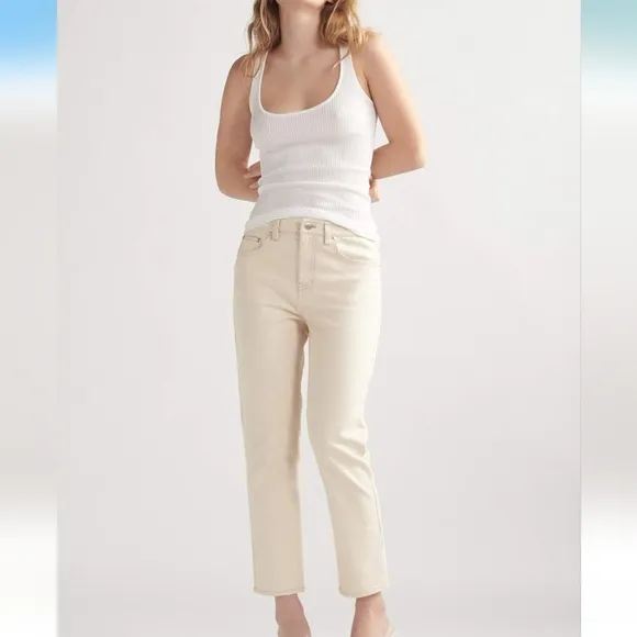 THAKOON Classic Cropped Jeans In EC Ecru. Size 2 NWT