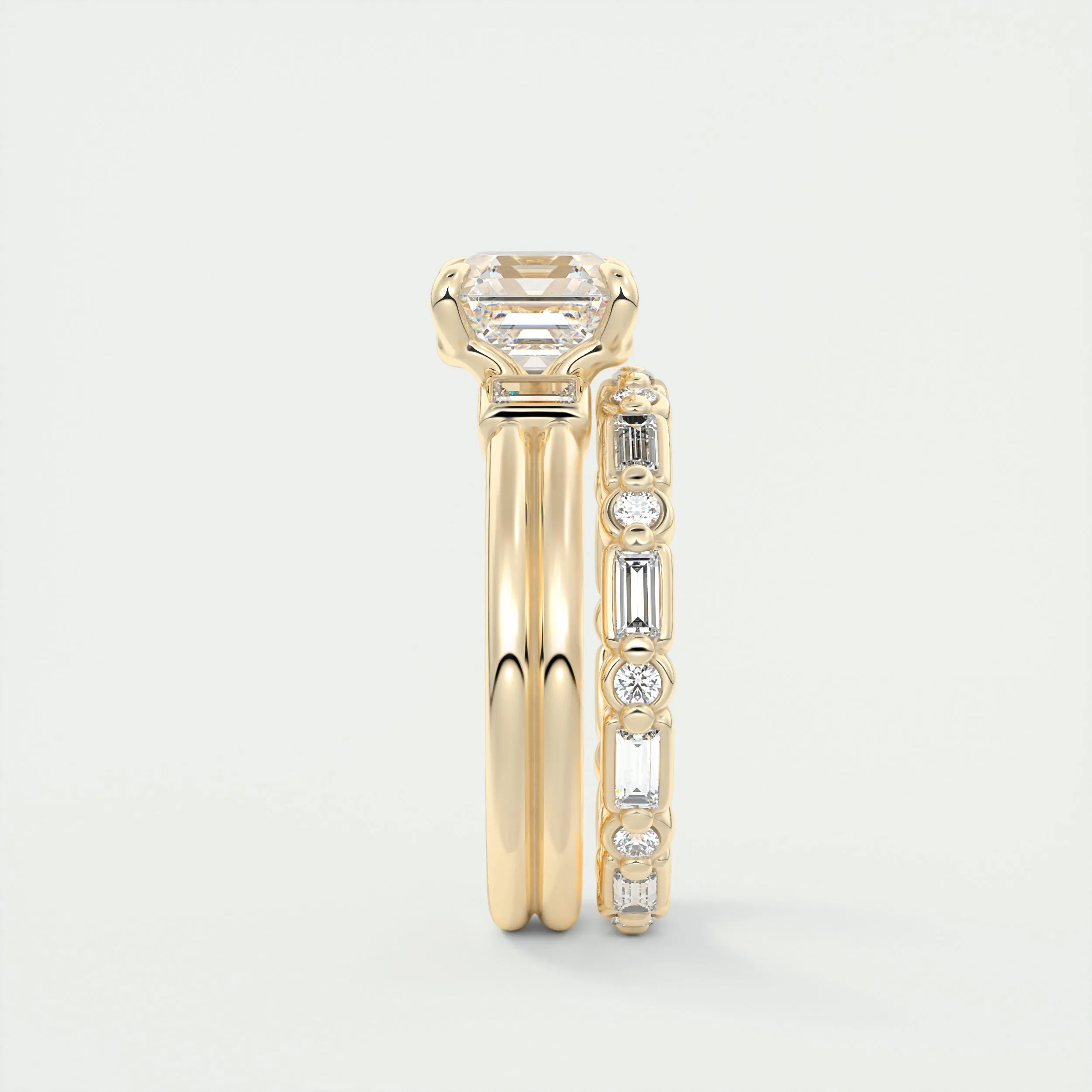 The Double Stack | Asscher & Baguettes