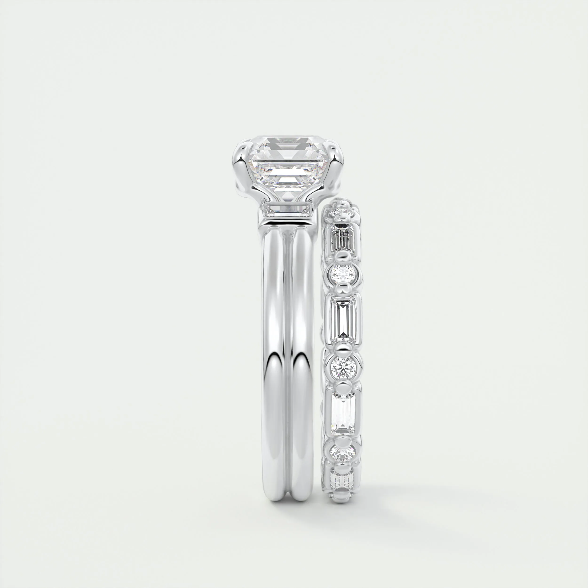 The Double Stack | Asscher & Baguettes