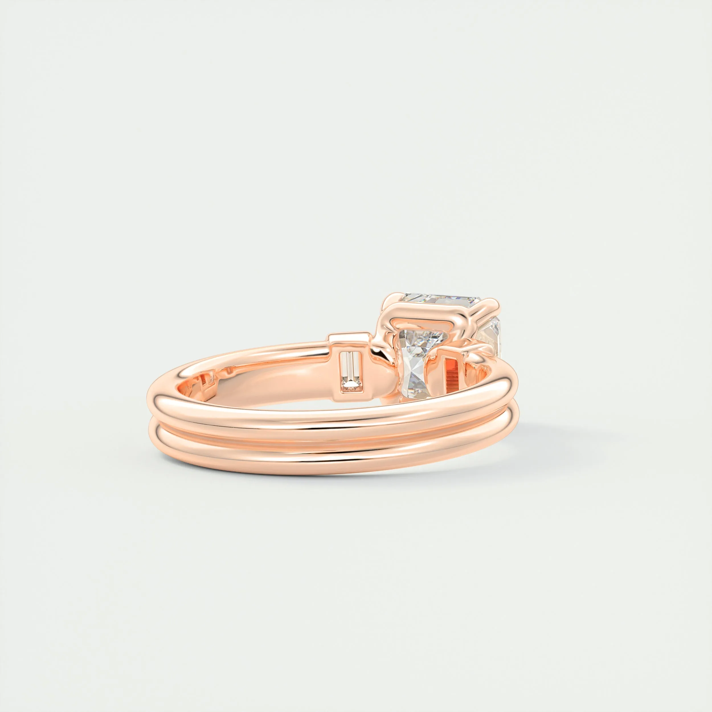 The Double Stack | Asscher & Baguettes