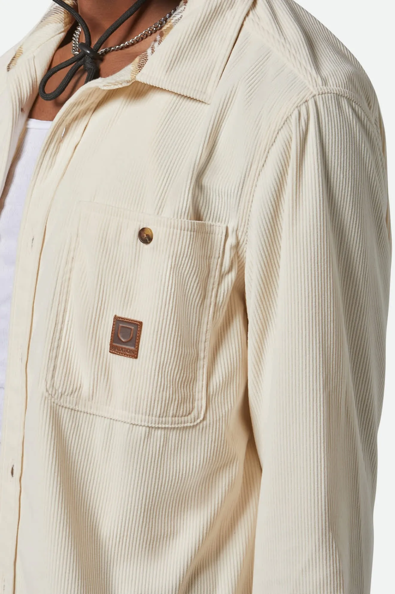 The Field Corduroy L/S Overshirt - Whitecap