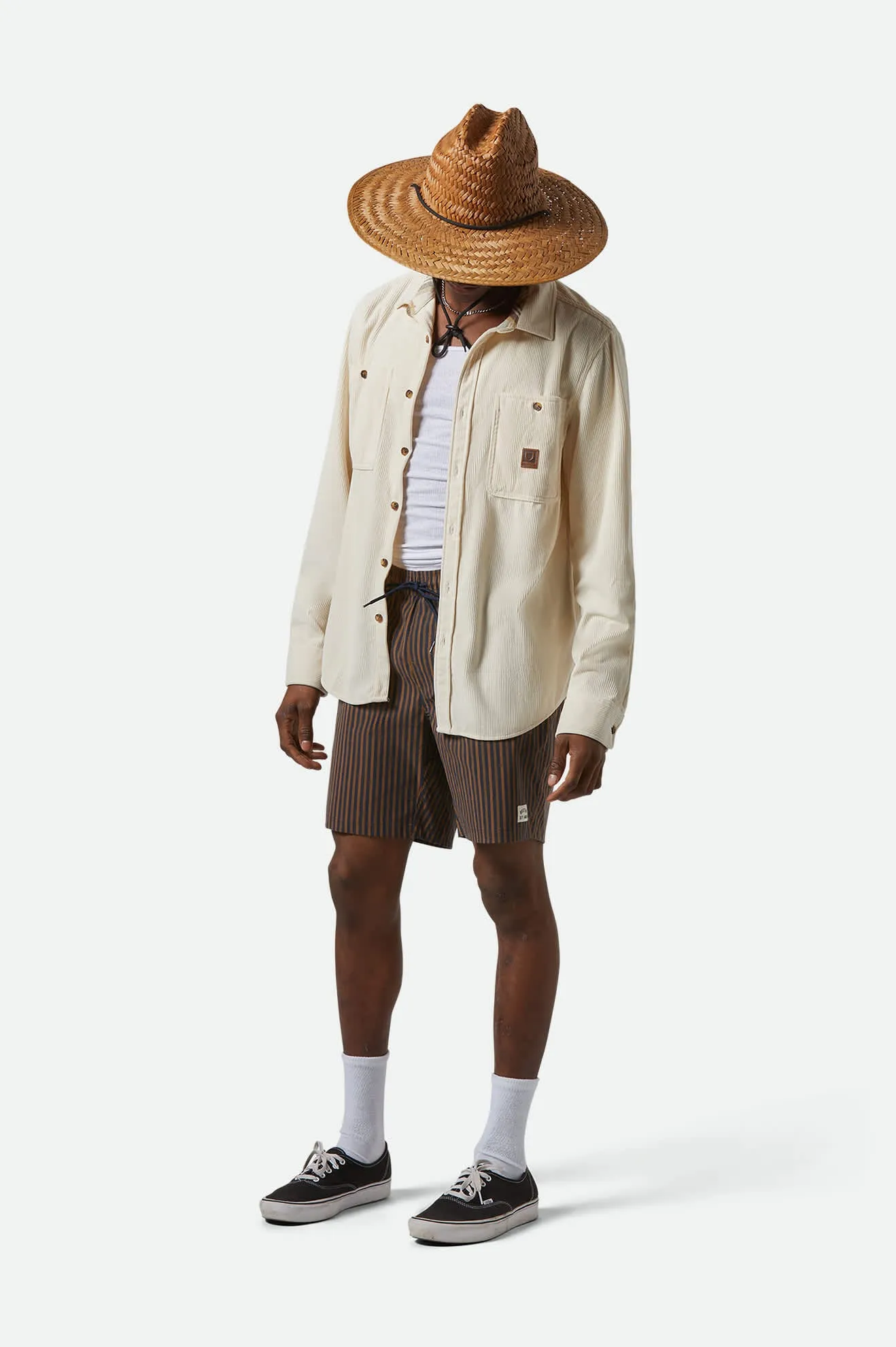 The Field Corduroy L/S Overshirt - Whitecap