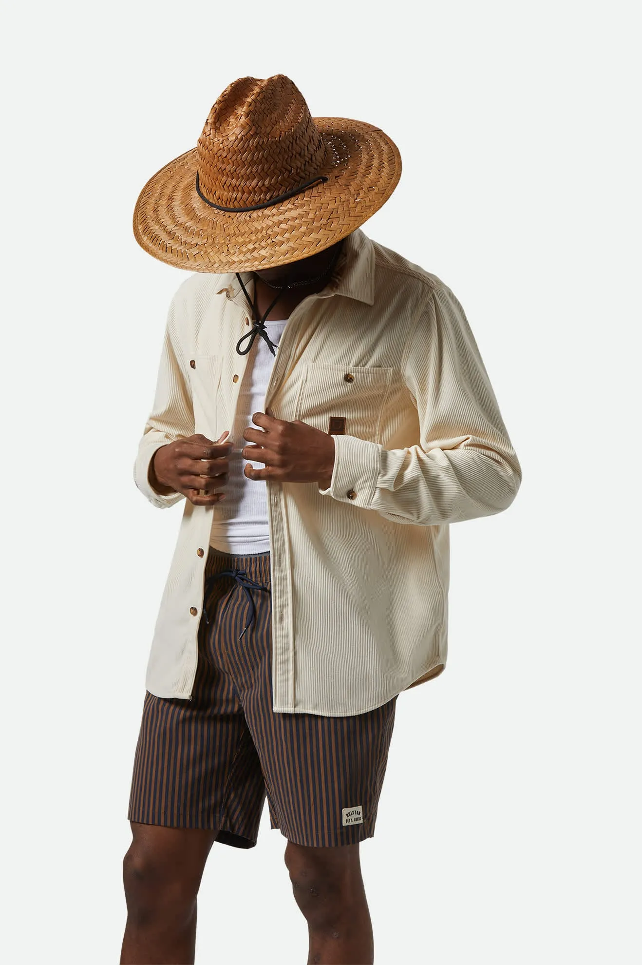 The Field Corduroy L/S Overshirt - Whitecap