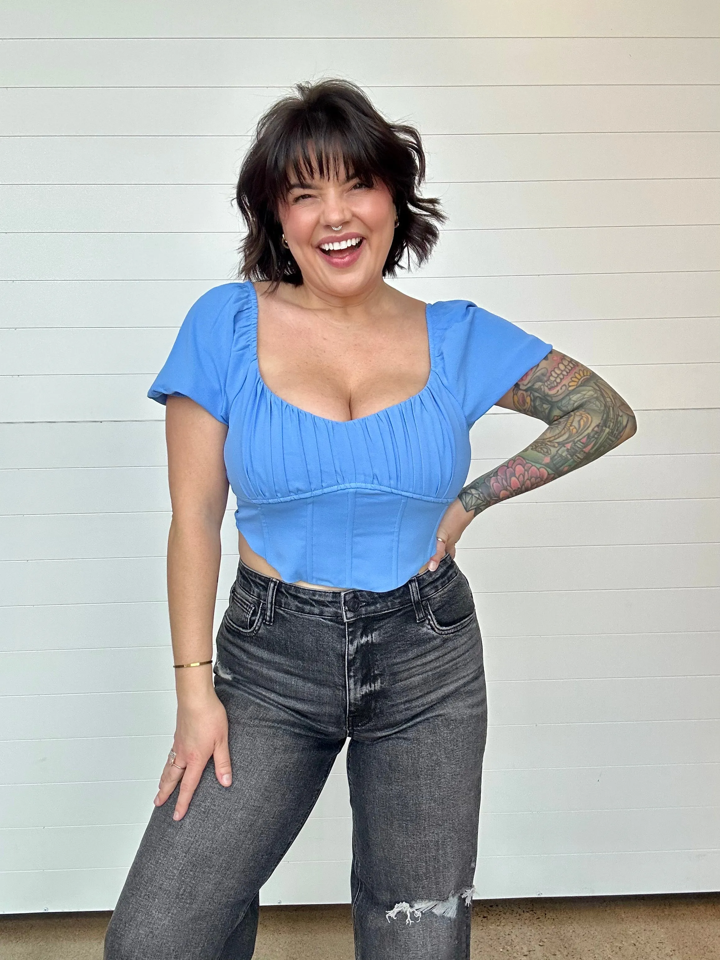 The Lennie Corset Waist Crop Top