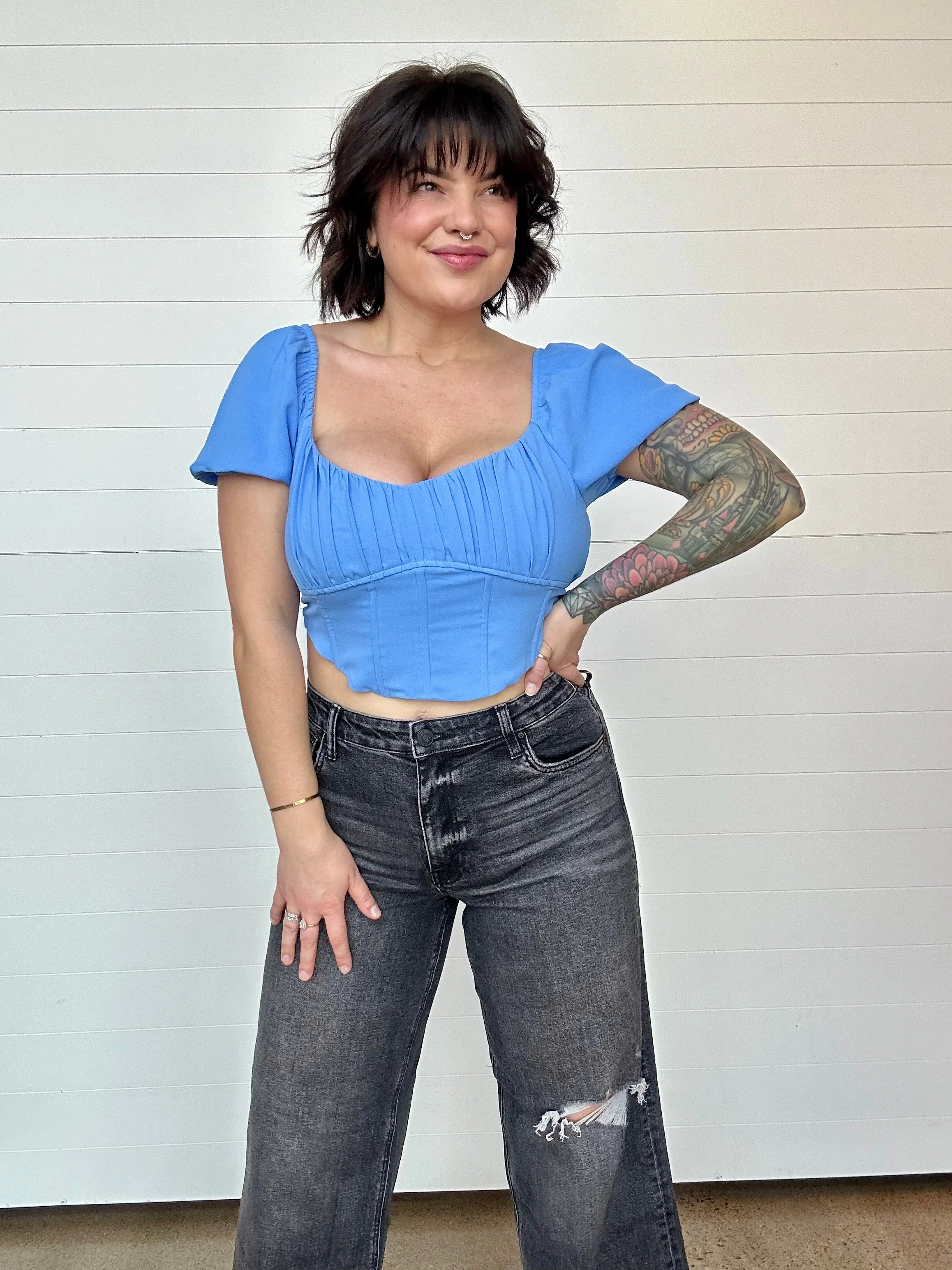 The Lennie Corset Waist Crop Top