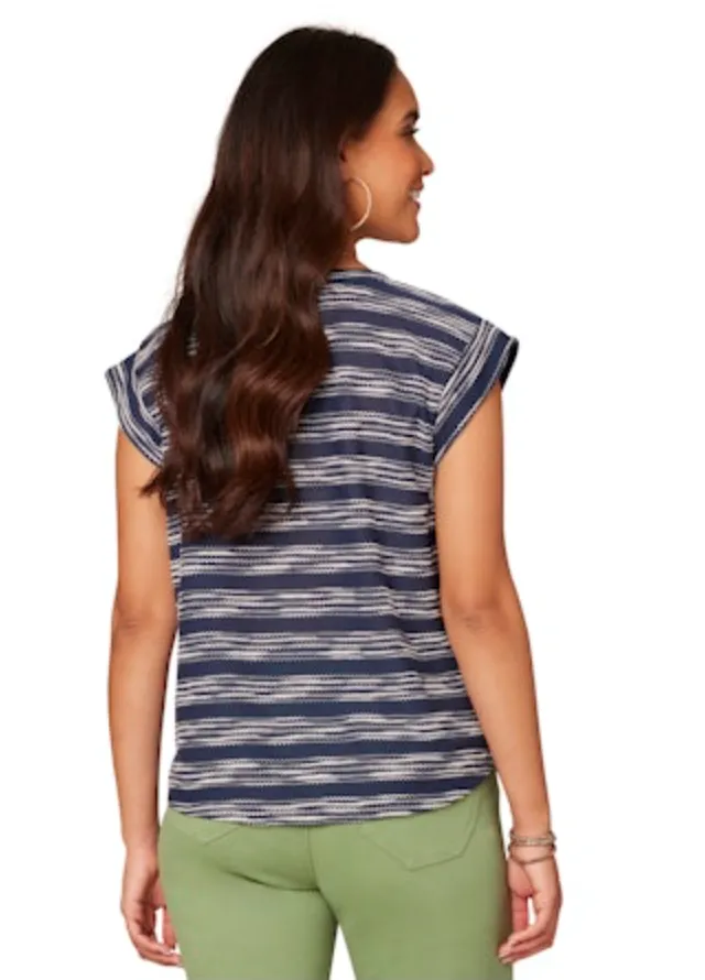 The Miranda Cap Sleeve Striped Tee