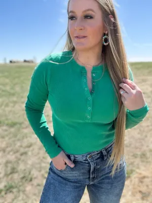 The Plain Jane Bodysuit - Kelly Green