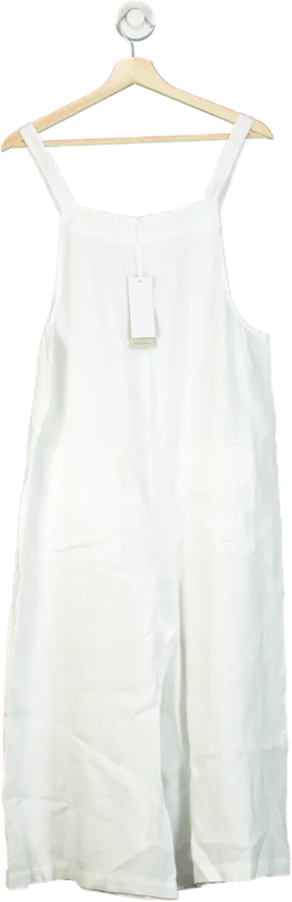 The White Company White Linen Dungarees UK 6