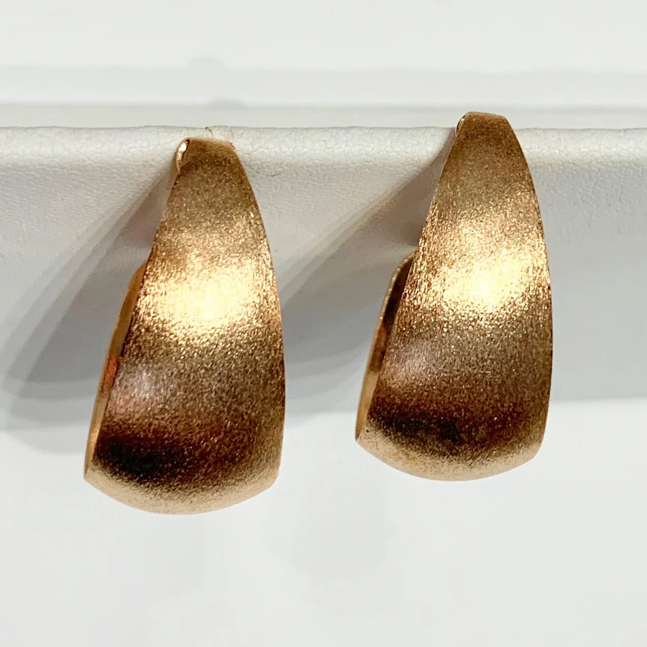 Thick Half Hoop Earrings - Rose Gold