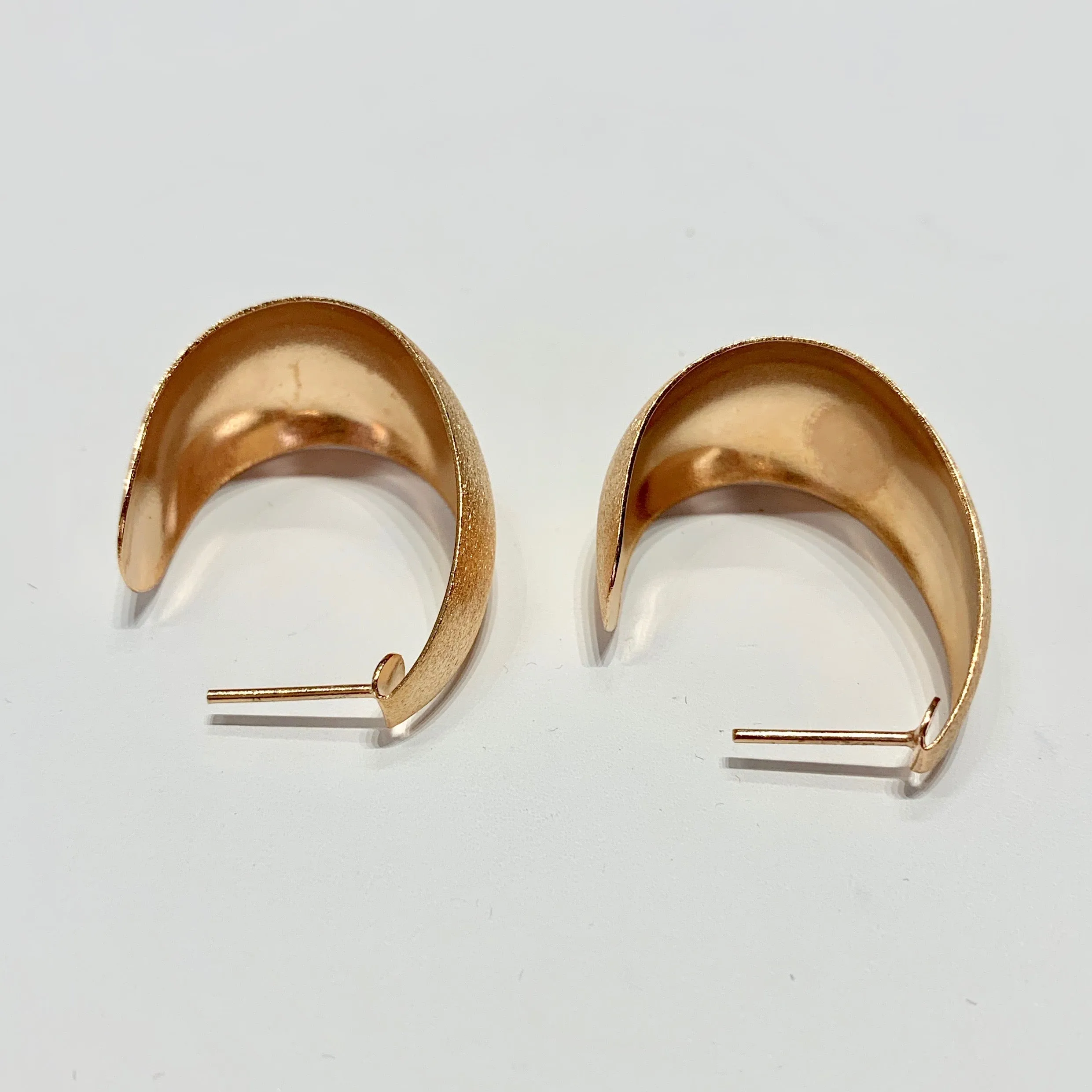 Thick Half Hoop Earrings - Rose Gold