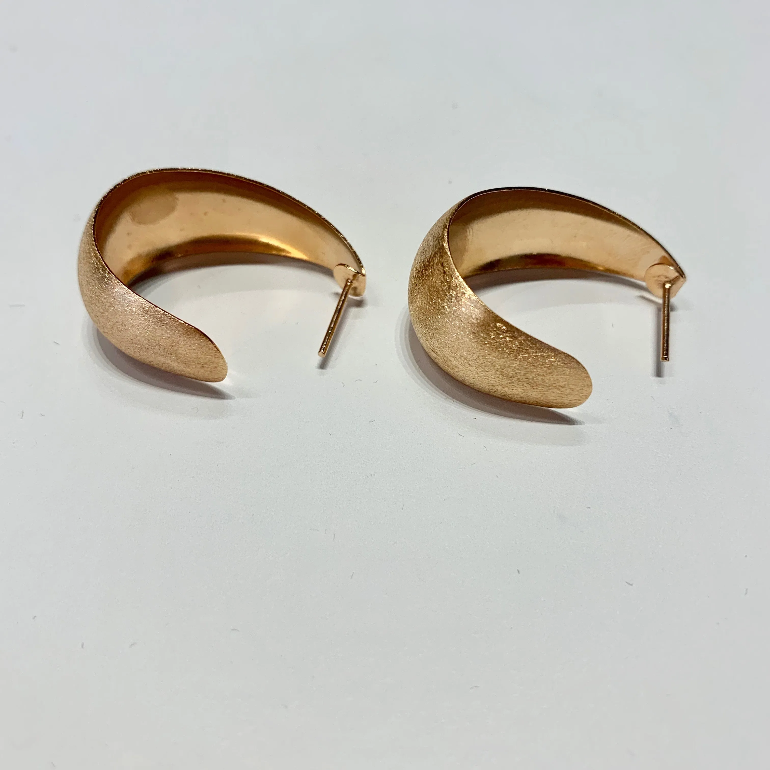Thick Half Hoop Earrings - Rose Gold