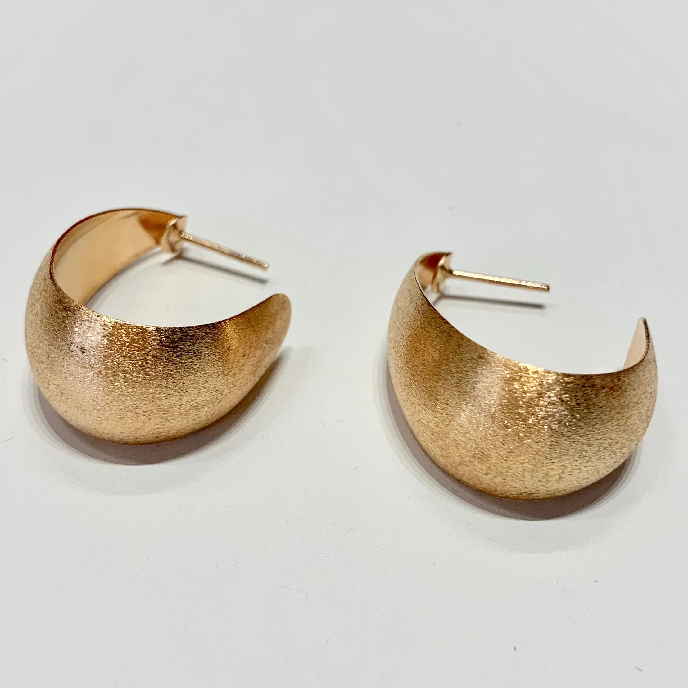 Thick Half Hoop Earrings - Rose Gold