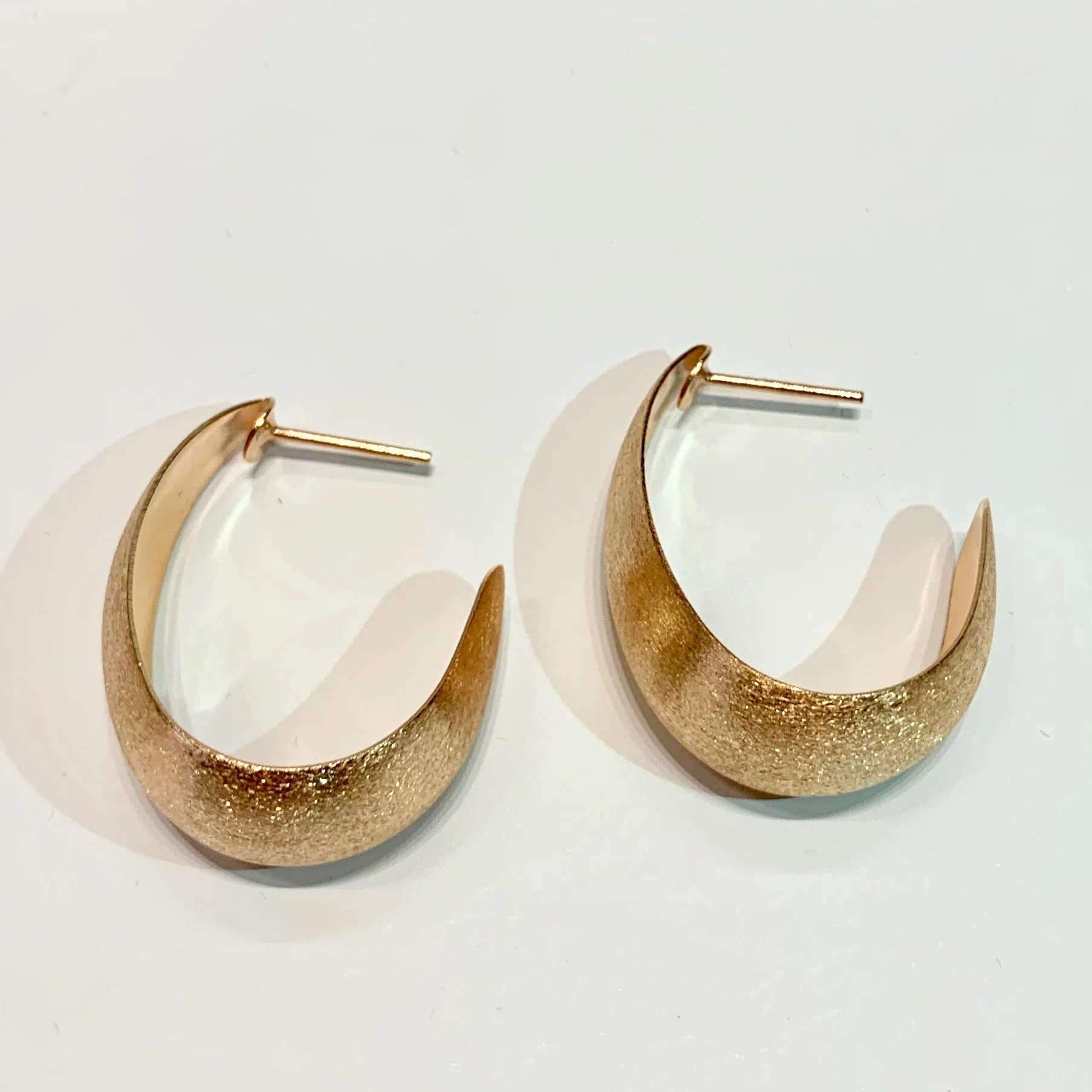 Thick Half Hoop Earrings - Rose Gold
