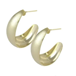 Thick Half Hoop Earrings - Yellow Gold