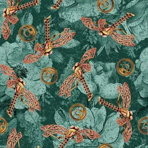 Time Travel by Blank Quilting DRAGONFLIES/TEAL