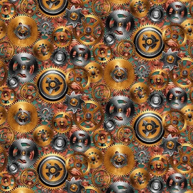 Time Travel by Blank Quilting GEARS/GOLD