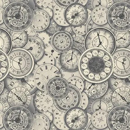 Time Travel by Blank Quilting  TIME PIECES/LT GRAY