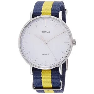 Timex Weekender Fairfield Blue /Yellow Nylon Strap Watch TW2P90900