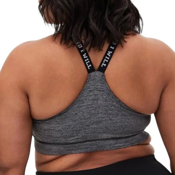 Torrid Plus Size Women’s Space Dye “I Can and I Will” Active Sports Bra Size 1X
