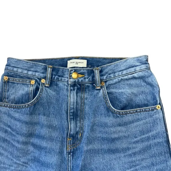 Tory Burch Straight Leg Rolled Hem Preppy Denim Women’s 29 Casual Cuffed Jeans