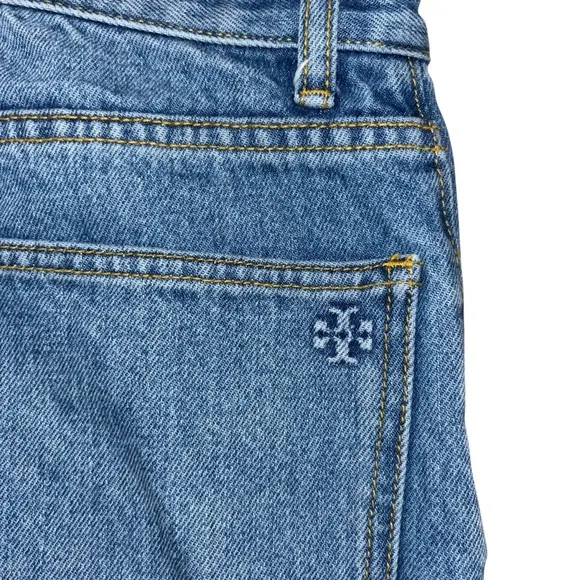 Tory Burch Straight Leg Rolled Hem Preppy Denim Women’s 29 Casual Cuffed Jeans