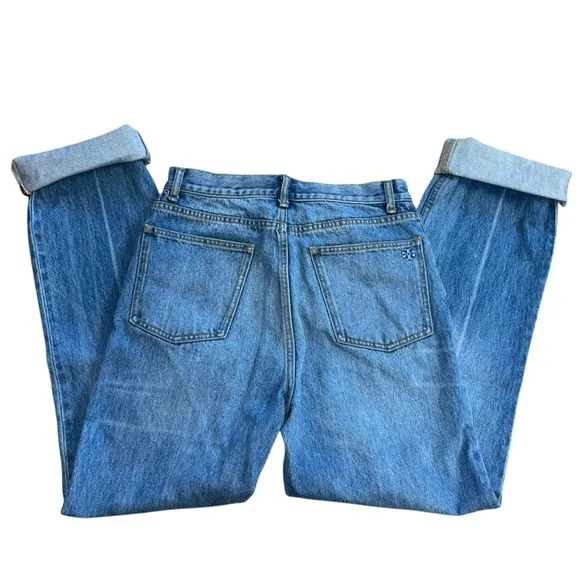 Tory Burch Straight Leg Rolled Hem Preppy Denim Women’s 29 Casual Cuffed Jeans