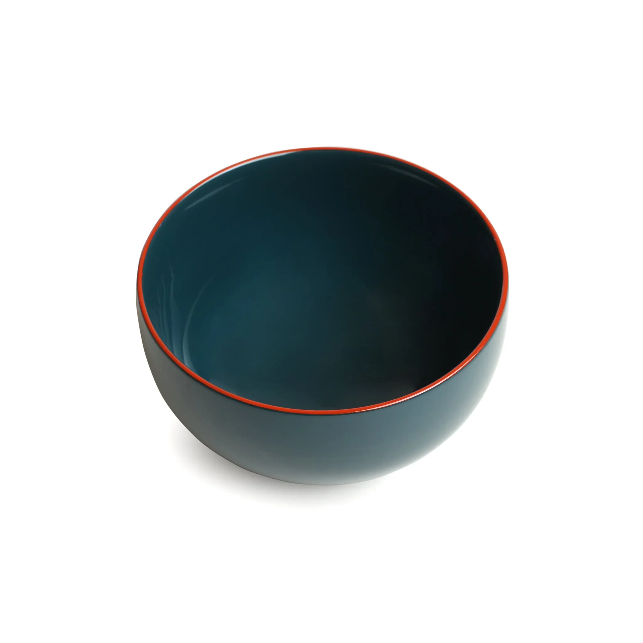 Traditional Blue Lacquer Bowl & Cup Set