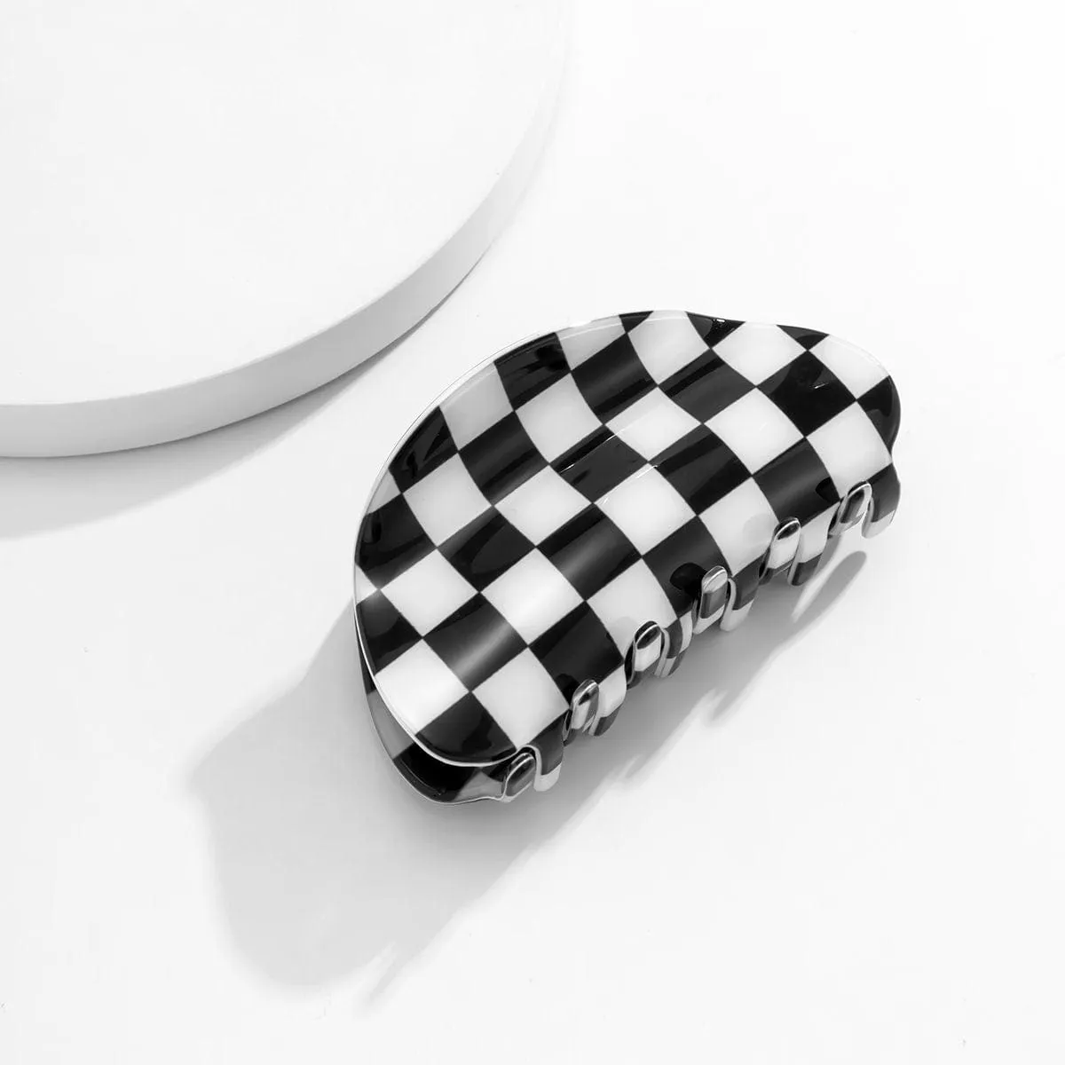 Trendy Colorful Checkered Hair Claw Hair Clip