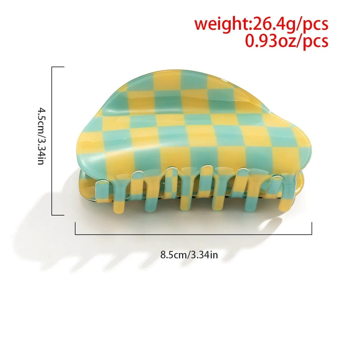 Trendy Colorful Checkered Hair Claw Hair Clip