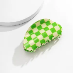 Trendy Colorful Checkered Hair Claw Hair Clip