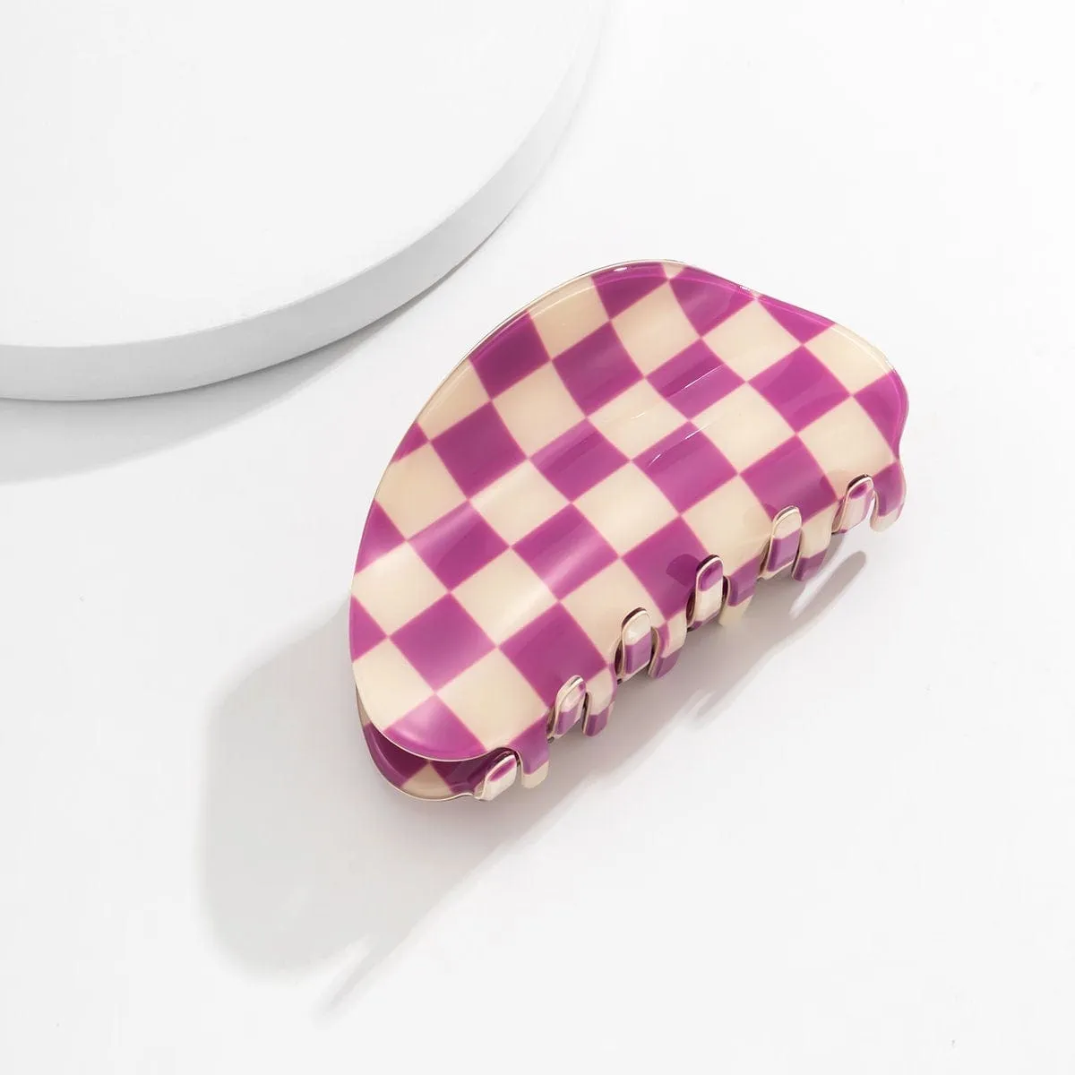 Trendy Colorful Checkered Hair Claw Hair Clip