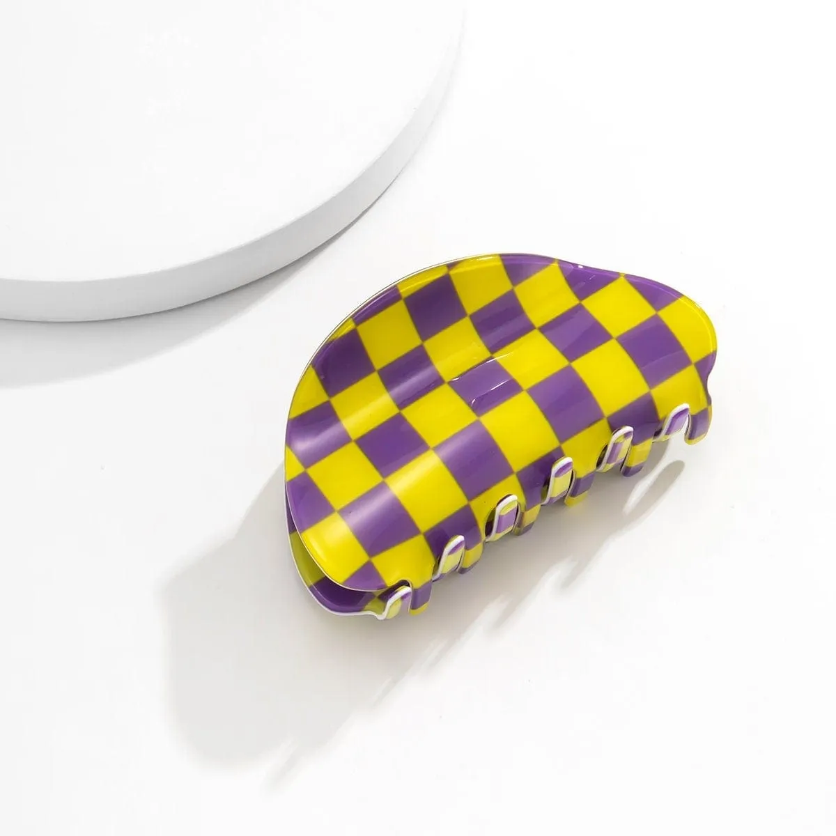 Trendy Colorful Checkered Hair Claw Hair Clip