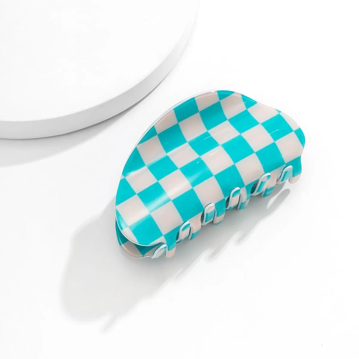 Trendy Colorful Checkered Hair Claw Hair Clip