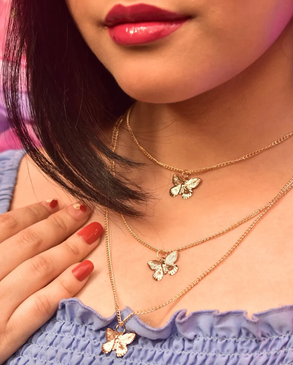 Triple Layer Butterfly Pendant