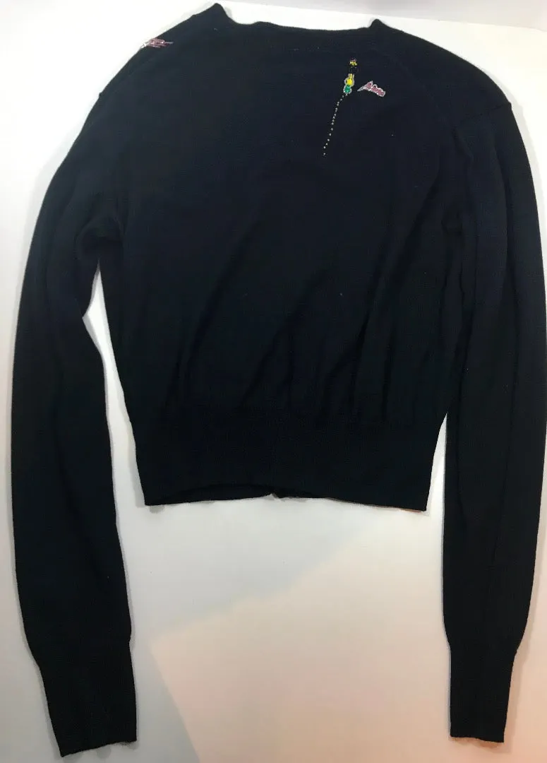 TSUMORI CHISATO Black Long Sleeve Beaded Cardigan Size 2