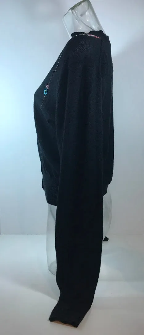 TSUMORI CHISATO Black Long Sleeve Beaded Cardigan Size 2