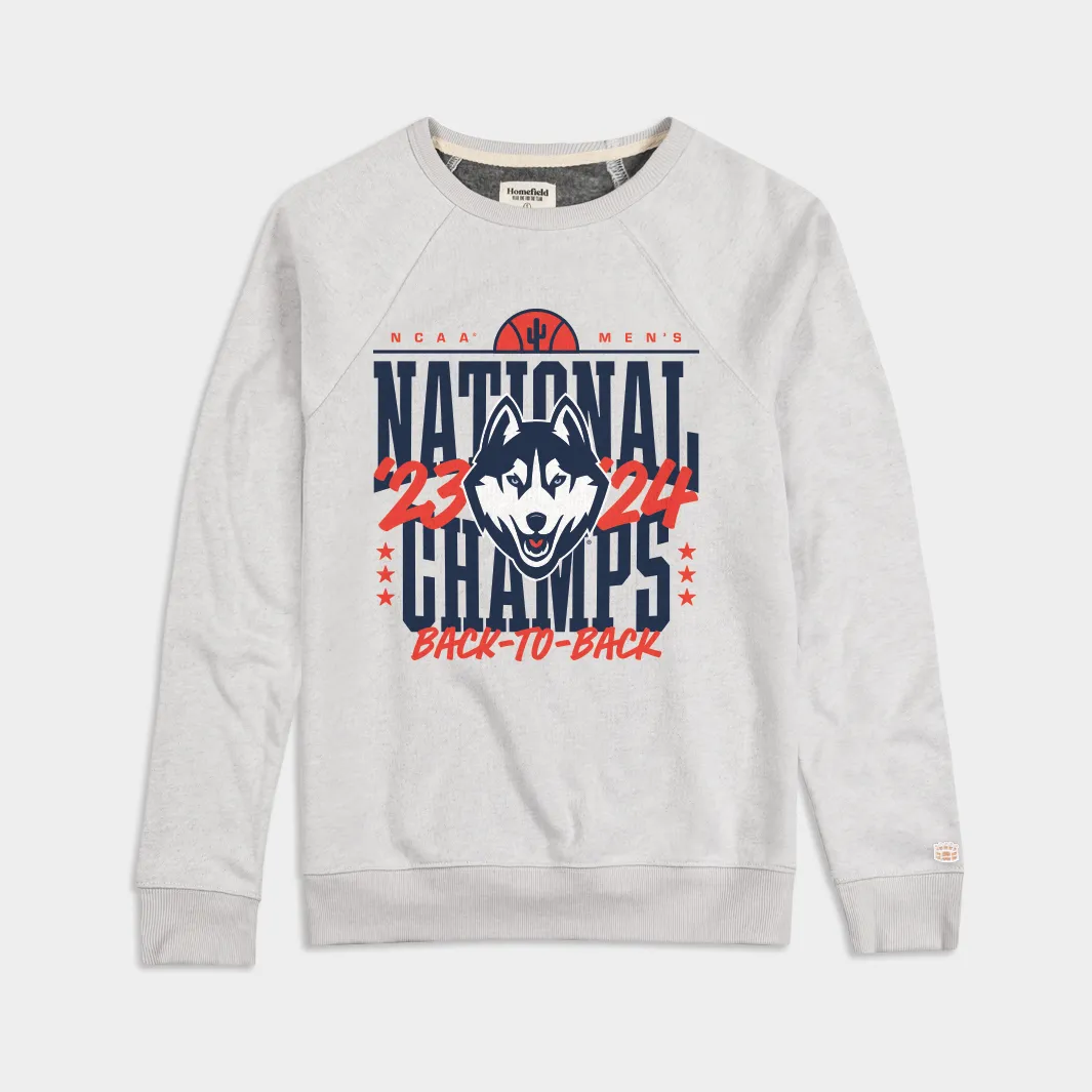 UConn Men's Basketball 2023 and 2024 Champions Crewneck