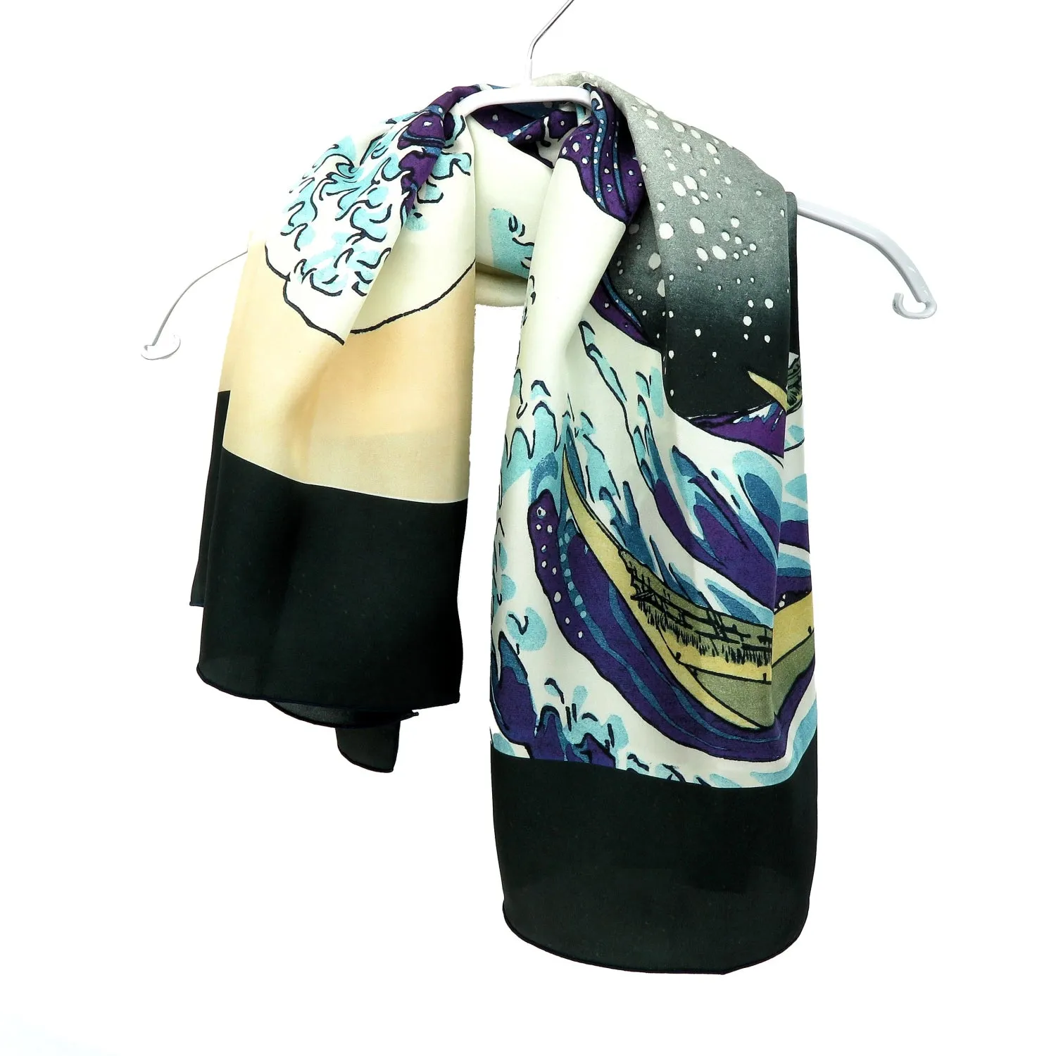 Ukiyo-e Japanese Art Silk Scarf - Hokusai Katsushika , Multicolor | 1000-1006
