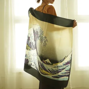 Ukiyo-e Japanese Art Silk Scarf - Hokusai Katsushika , Multicolor | 1000-1006