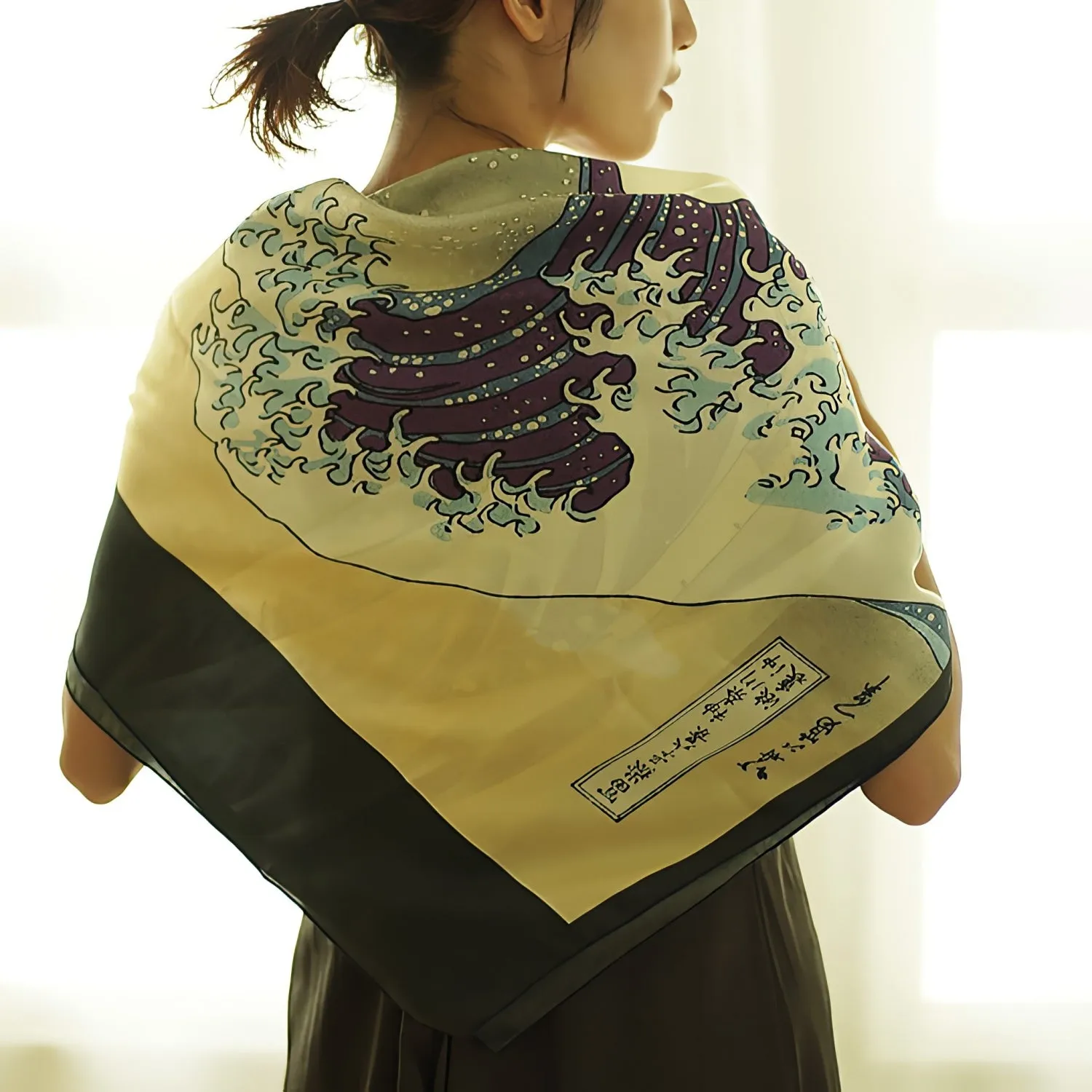Ukiyo-e Japanese Art Silk Scarf - Hokusai Katsushika , Multicolor | 1000-1006