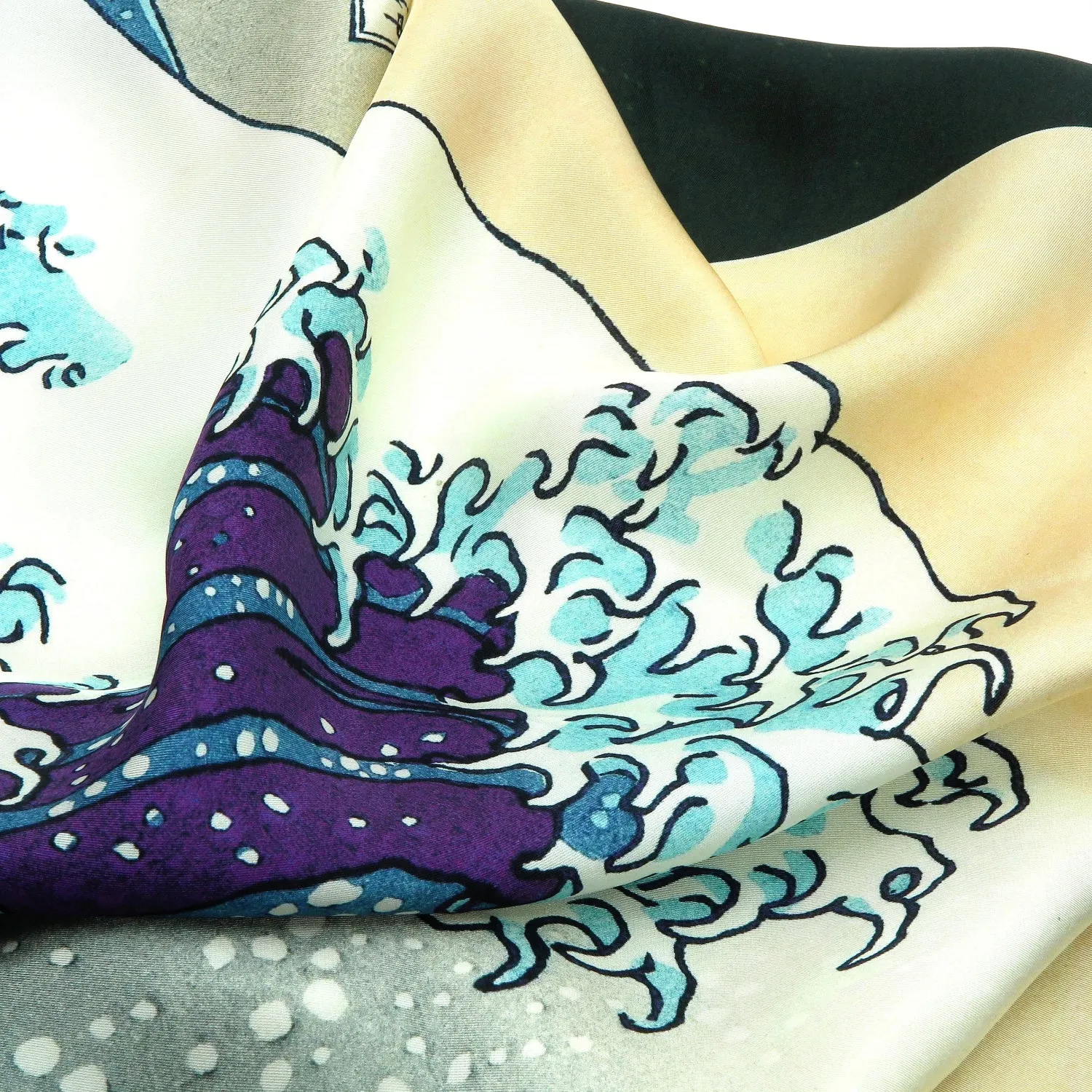 Ukiyo-e Japanese Art Silk Scarf - Hokusai Katsushika , Multicolor | 1000-1006