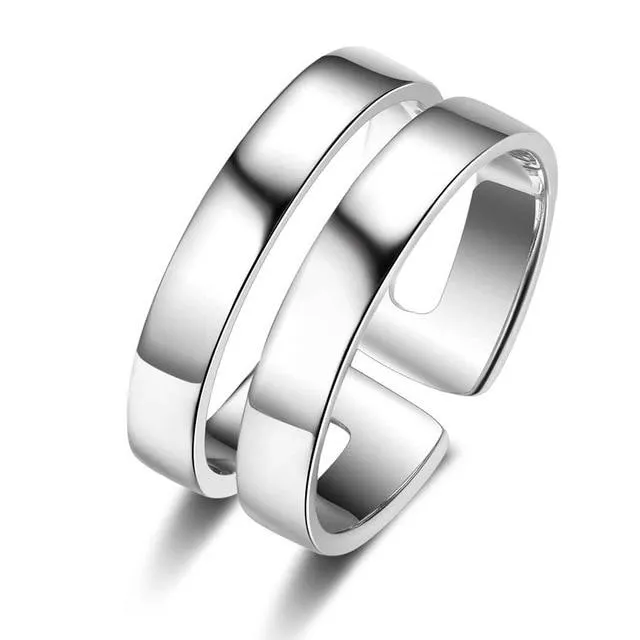 Unisex Personalized Cute Couple Ring, Engrave Two Custom Names, Jewelry Gift for Couples, BFF, & Siblings