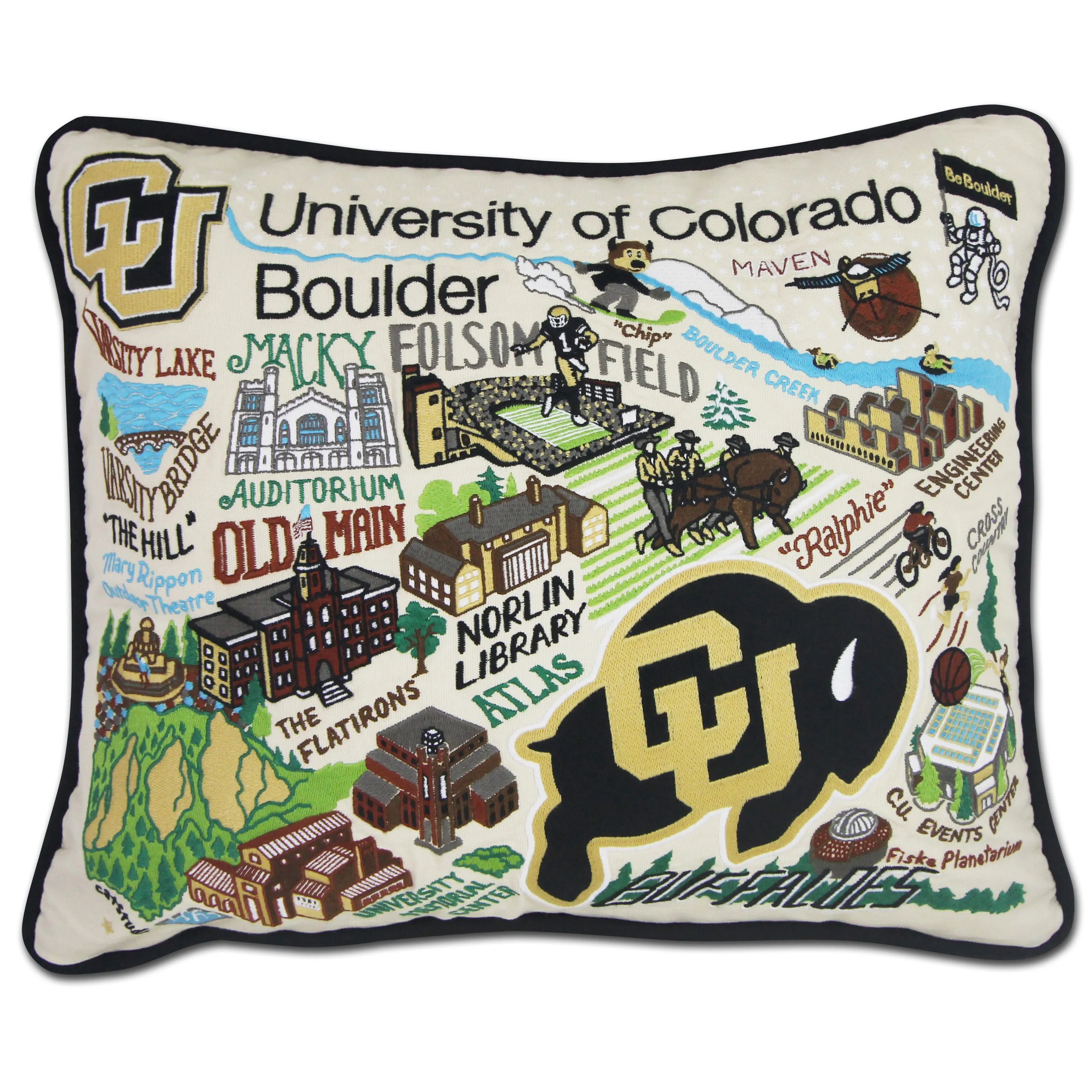 University of Colorado Collegiate Embroidered Pillow