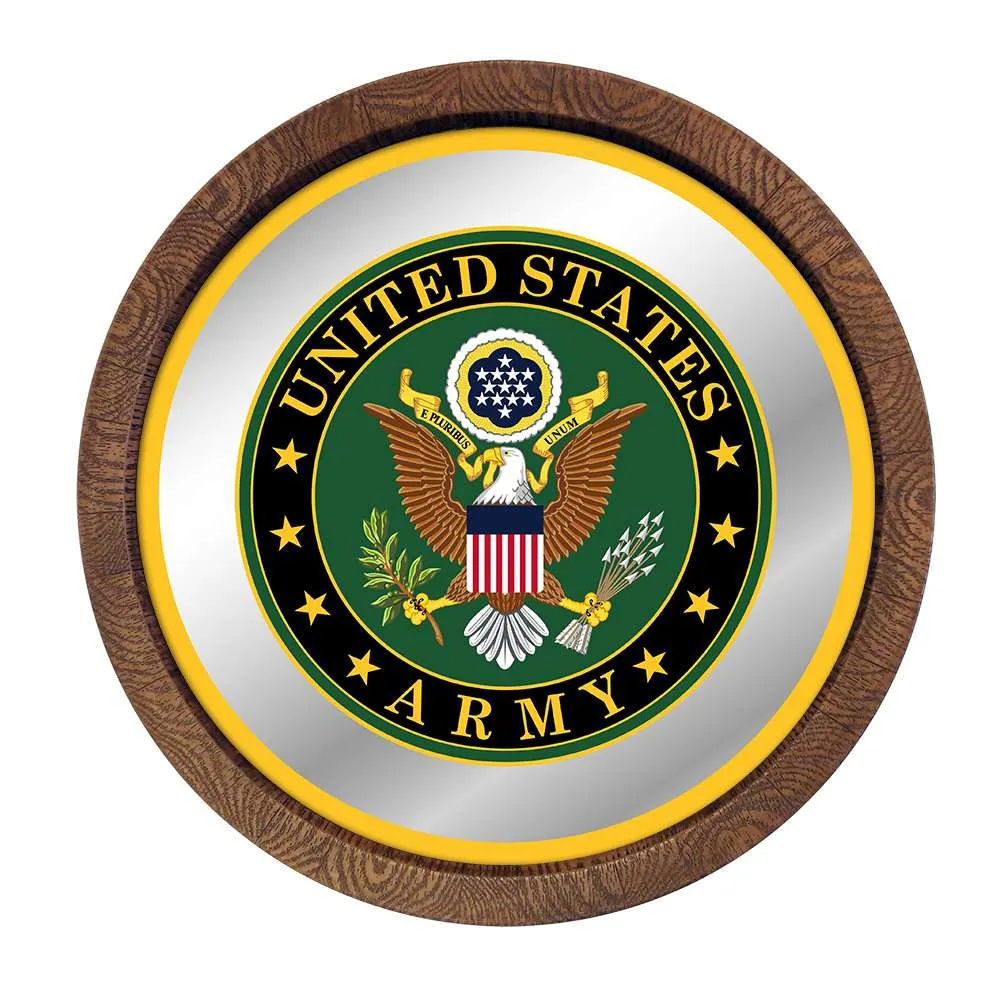 US Army Army: Seal - Mirrored Barrel Top Mirrored Wall Sign