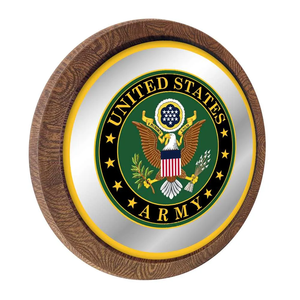 US Army Army: Seal - Mirrored Barrel Top Mirrored Wall Sign